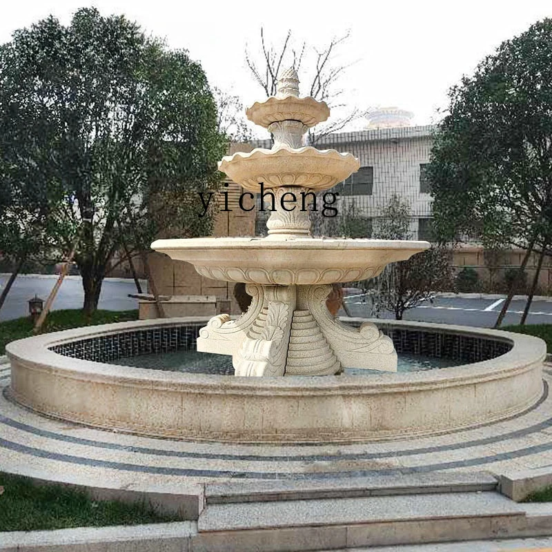 

LSL Rockery Water Flow Stone Sculpture Courtyard Fish Pond Large Water Fountain Waterfall Bowl Landscape Sculpture Ornament