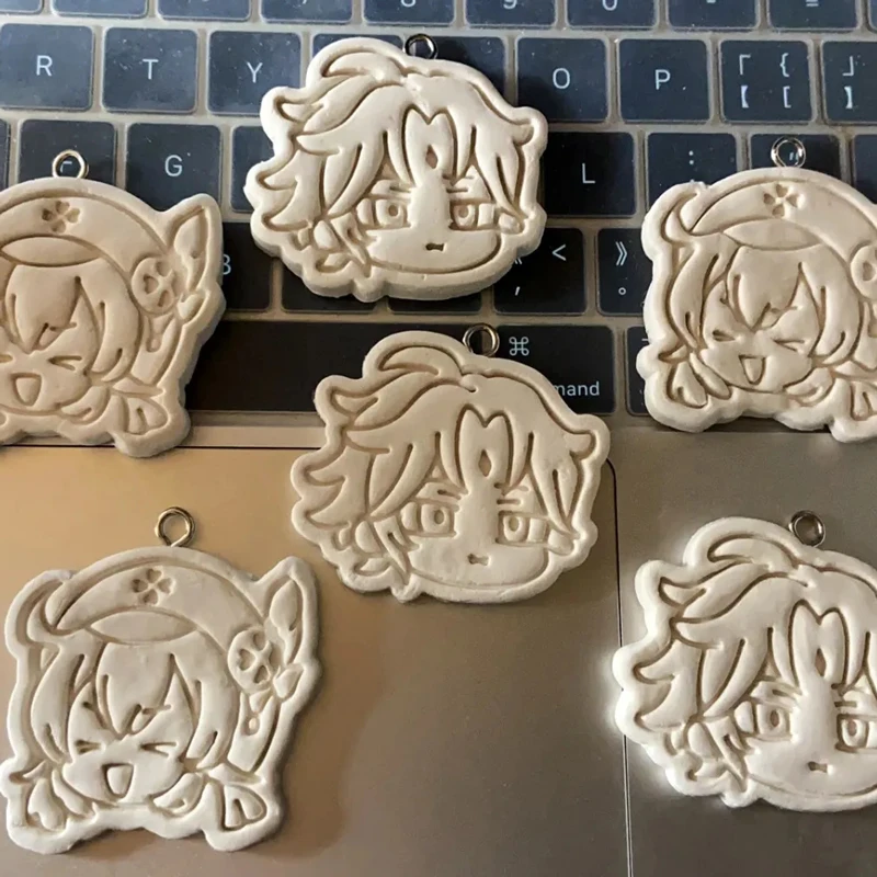 Genshin Impact Cookie Embosser Mold Cute Scaramouche Itto Shogun Pattern Cookie Cutter New Year Party Fondant Cake Decorat Tools view 3