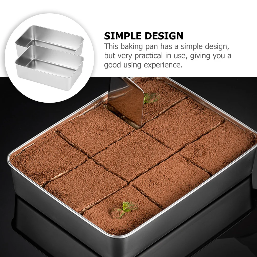 

2Pcs Stainless Steel Baking Pans High Quality Nonstick Cake Molds Tiramisu Bread Loaf Pumpkin Baking Mold Set