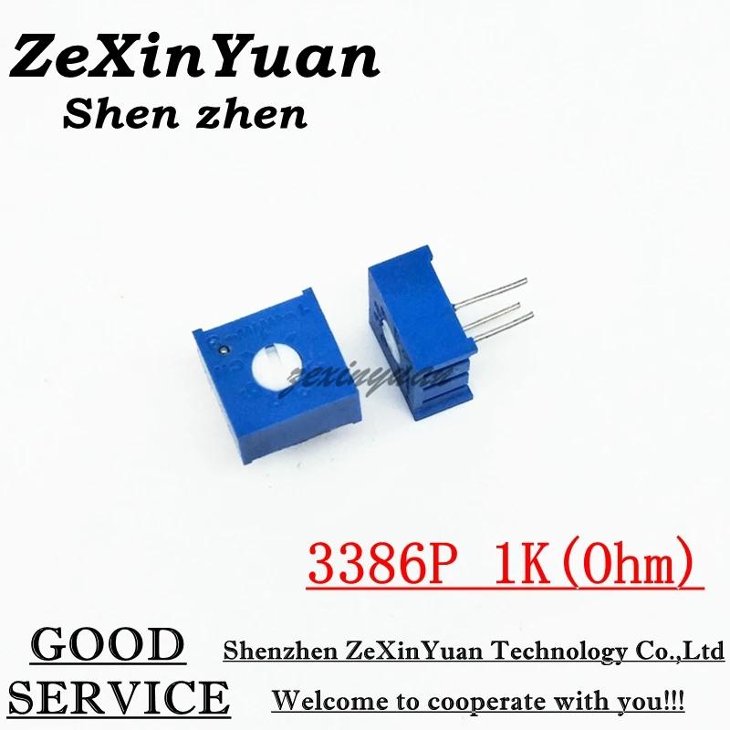 10 개/몫 3386P-1-102LF 3386P 1K ohm 102 3386P-1-102 3386P-102 P102 Trimpot 트리머 전위차계