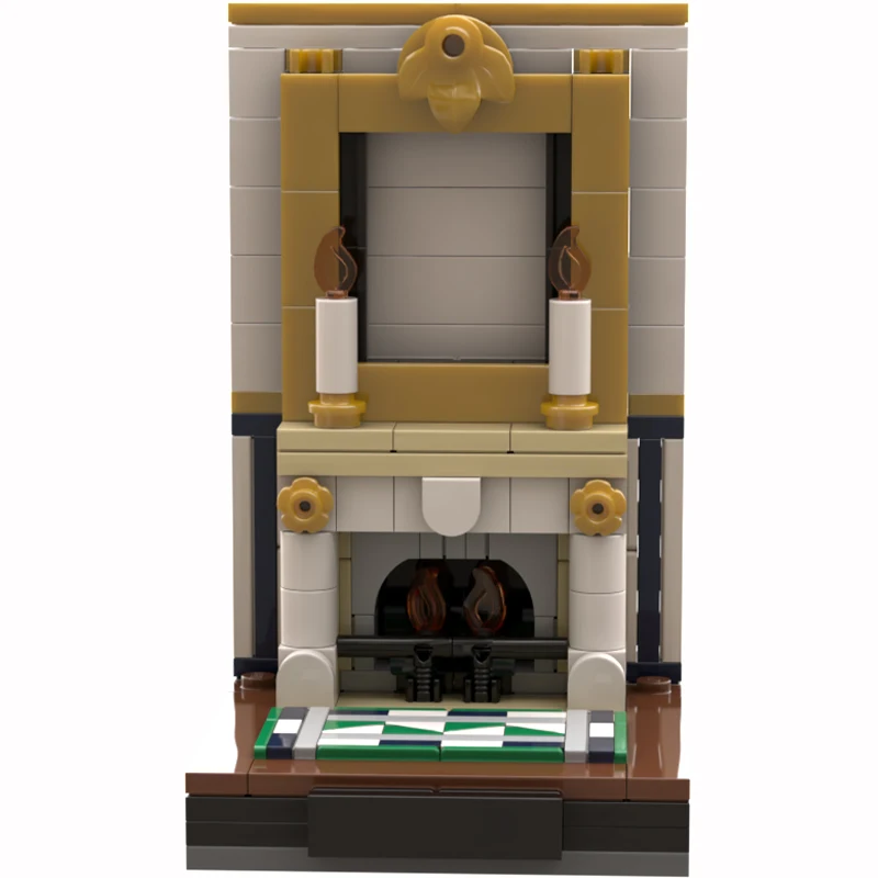 

200PCS MOC Roseings Park Fireplace Photostand Scenic Model Modular Building Blocks DIY Creative Assembly Toys Gift