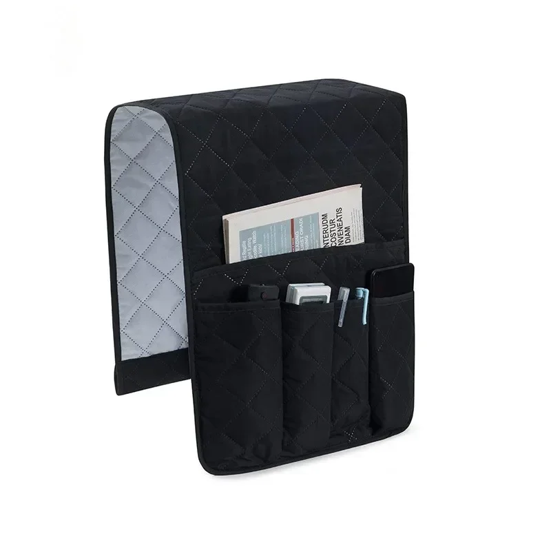 Sofa Armrest Organizer with 5 Pockets and Cup Holder Tray Couch Armchair Hanging Storage Bag for Cellphone TV Remote Control
