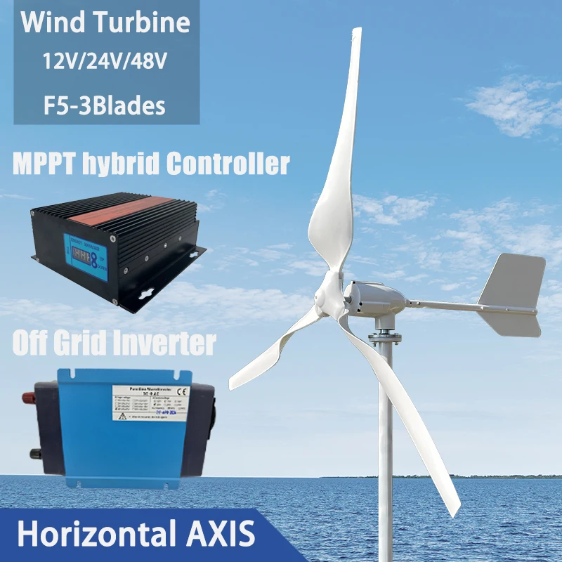 20/10KW 12V24V48V96V Wind Turbine Generator Low Starting Wind Speed Free Alternative Energy With MPPT Hybrid Controller Homeuse