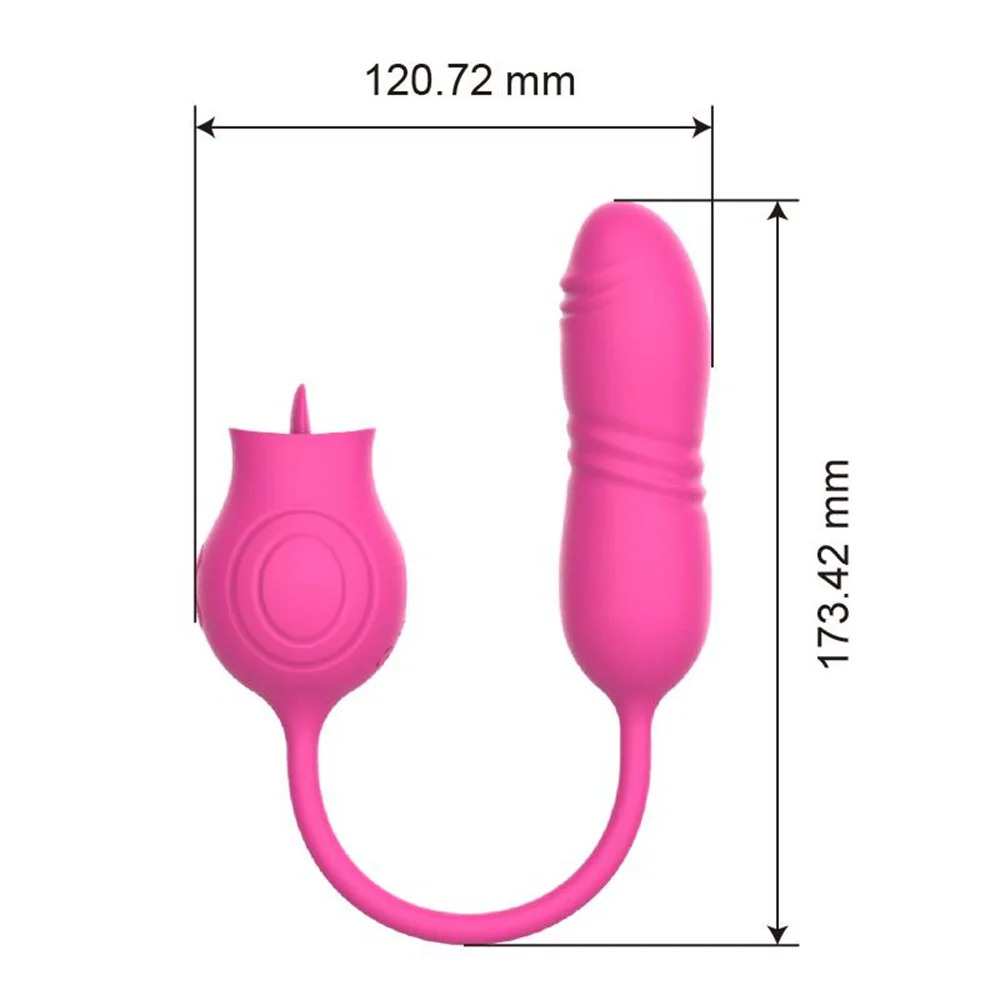  Thrusting Vibrator for Women Rose-Toy Tongue Licking Vaginal Massage Female Dildo Vibrating Egg Sex Toy For Women JoinJJtoy