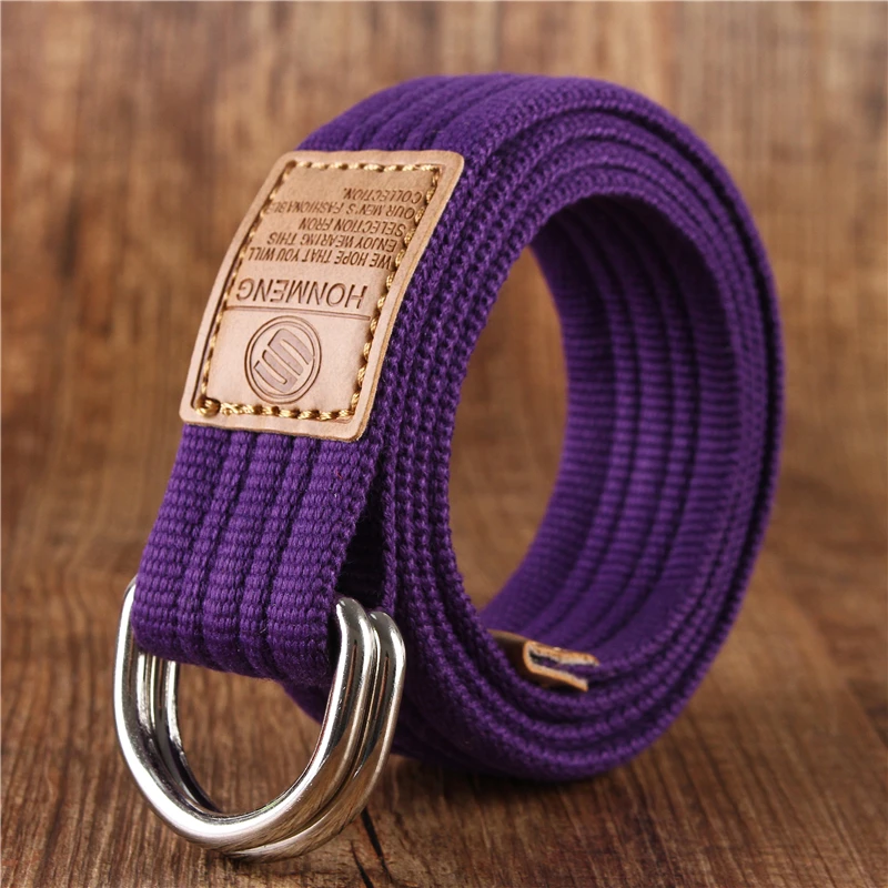 Nieuwe heren en dames Koreaanse versie 16 kleuren dubbele lus gesp canvas riem 43 inch casual broek canvas riem jeugd broek riem
