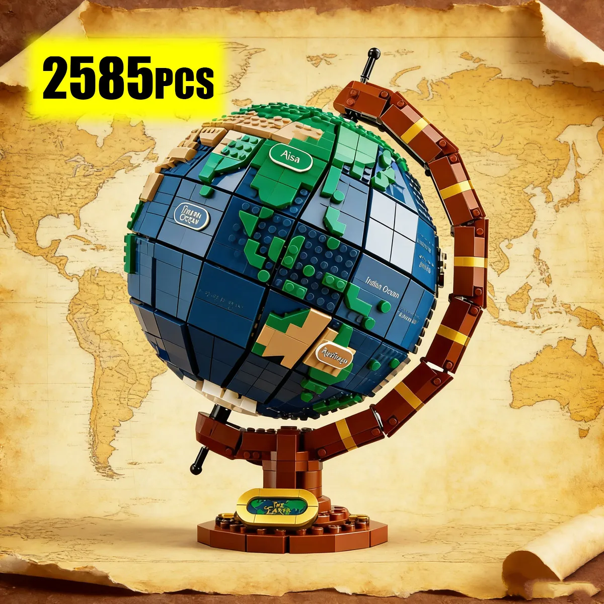 

Конструктор Creative Series Globe (2585 деталей) — модель карты мира для самостоятельной сборки, развивающая игрушка, подарок для мальчиков