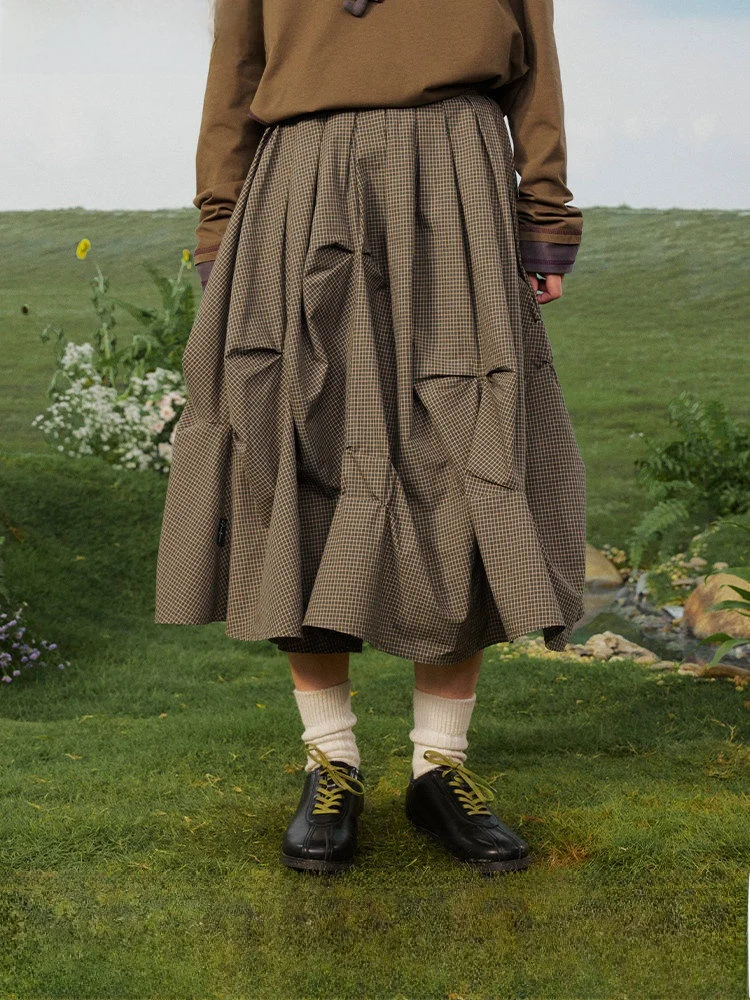 

Casual Vintage Heavy Embellished Pleated Skirt Women's A-Line Skirt City Commuting Daily Occasion Party Travel Outdoor