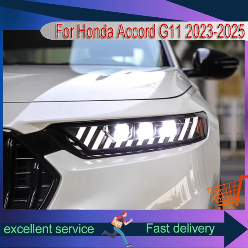 Car Accessories For Honda Accord G11 2023-2025 Newest Front Light DRL Head Lamp LED Projector Lens Headlight Vehicles Automatic