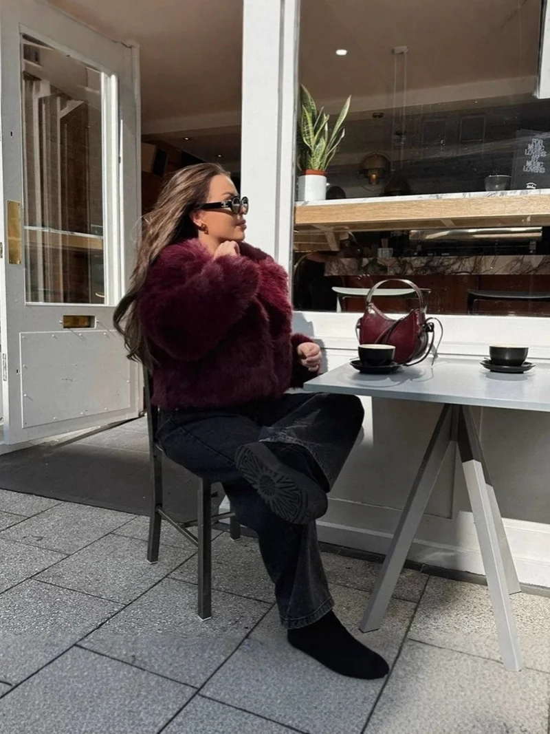 Inverno eco-friendly pele de vison falso engrossado casaco curto pele feminina superior artificial pele jaqueta quente aconchegante na moda outerwear