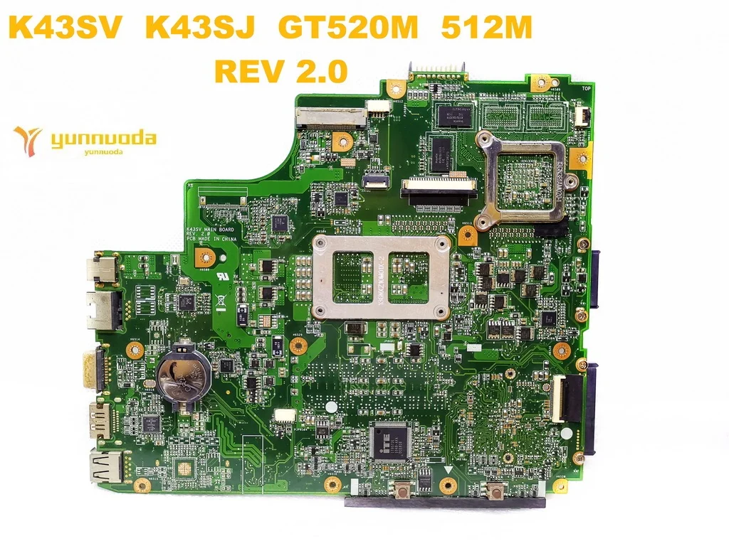 Original for ASUS K43SJ  K43SV laptop  motherboard  K43SV  K43SJ  GT520M  512M   REV 2.0  tested good free shipping