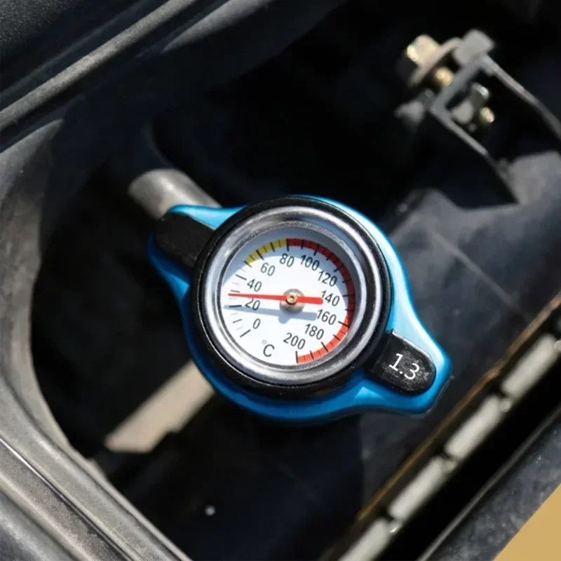 Car Motorcycle Styling Thermo Radiator Cap Tank Cover Water Temperature Gauge with Utility Safe 0.9 Bar/ 1.1 Bar/1.3 Bar