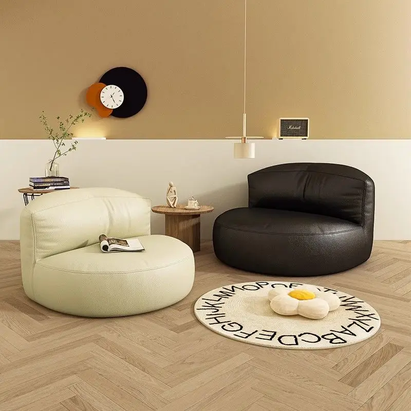 ขี้เกียจโซฟาห้องนั่งเล่นโซฟาเดี่ยวโซฟาออกแบบโมเดิร์นสําหรับ 1 คนนอน Beanbag Tatami หนาหนังเฟอร์นิเจอร์บ้าน