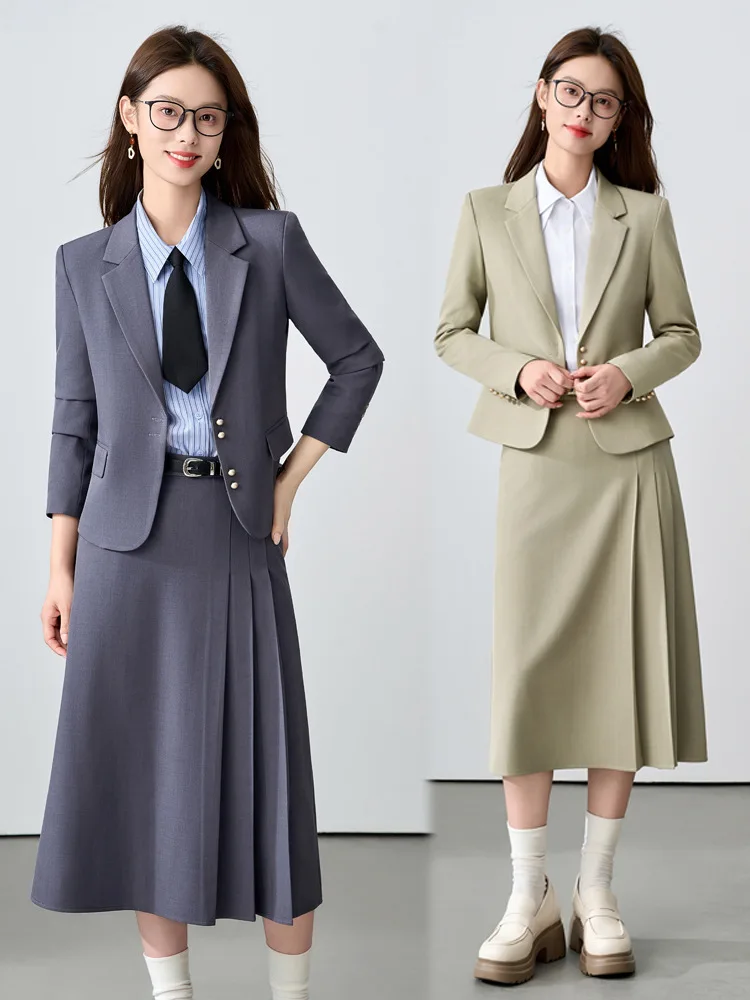 

Black short blazer for petite women, popular spring and autumn fashion, formal suit for college student interviews