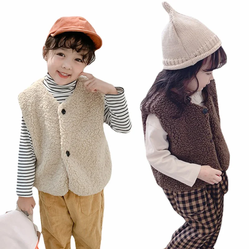 Free Shipping Winter Kid Vest Fur Children Jacket Sleeveless Baby Toddler Fur Coat Warm Girl Boy Waistcoat Thick Kids Clothes