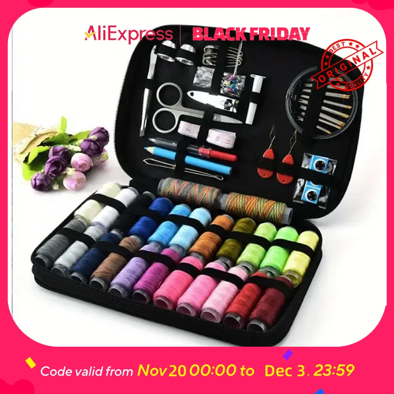 

Набор для шитья из 1 предмета — в комплект входят нитки, иглы, рыхлитель швов и запасные катушки, износостойкий чехол, портативный для фиксации швов одежды.