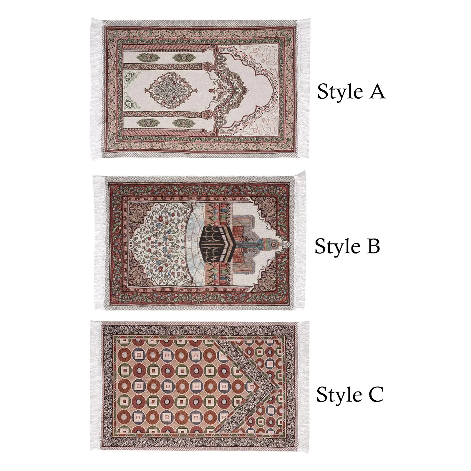 Muslim Prayer Rug Door Mat Rectangle Prayer Mat for Women Men Travel Temple