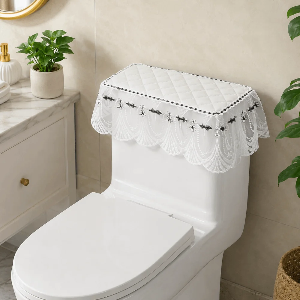 Vintage Toilet Water Tank Cover Court Style Comfortable Toilet Cover Household Dust-proof Toilet Closestool Cover