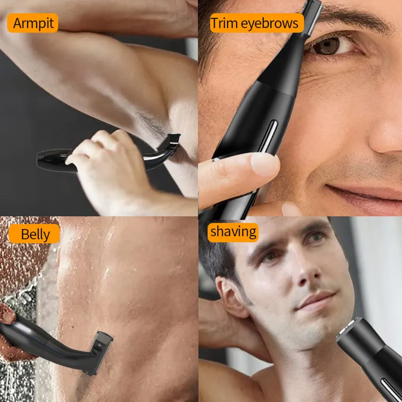 4 in 1 Intimate Areas Haircut Shaver Men Bikini Line Sensitive Razor Balls Eggs Pubic Hair Shaving Trimmer Face Beard Clipper