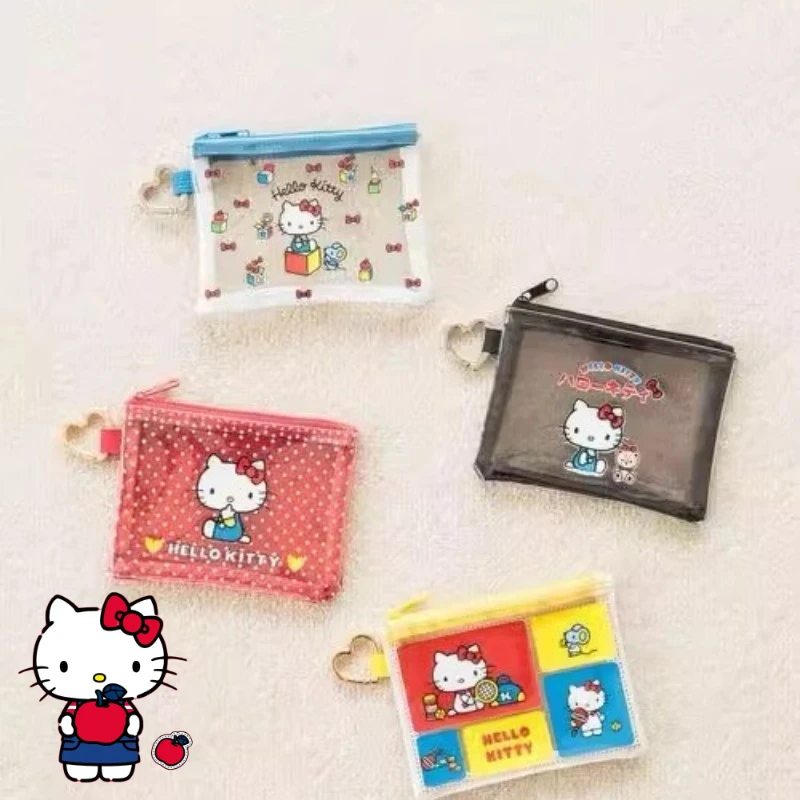 

Sanrio Hello Kitty Transparent Clutch Storage Bag Cable Organizer Bag Portable Charger Case Cartoon Cosmetic Wash Storage Bags