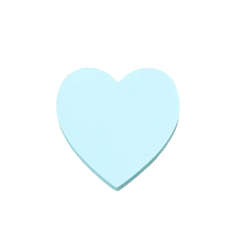 Heart Shaped Notepad para funcionários e estudantes, Sticky Note Writing Pads, Solid Color Memo Pad, Papelaria, 100 Folhas por PC