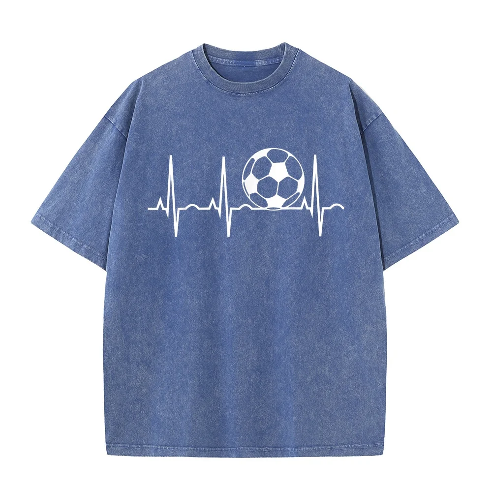 Soccer Heartbeat Ball T-Shirt Women's Oversize Men's Short Sleeve Tee New In Tops Tees Printed Gift For Him Graphic Summer