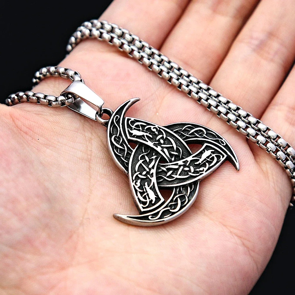 Colar de dragão Viking em aço inoxidável para homens, pingente Celtic Knot Valknut, amuleto nórdico, joias, Dropshipping, moda