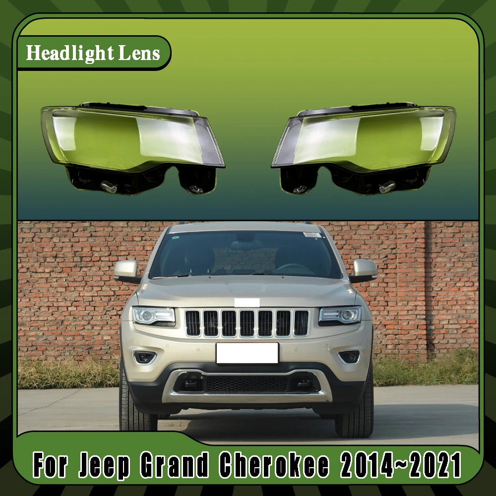 Auto-Frontscheinwerferabdeckung Scheinwerfergehäuse Transparente Lampenschirm-Linse Plexiglas Auto-Zubehör Für Jeep Grand Cherokee 2014~2021