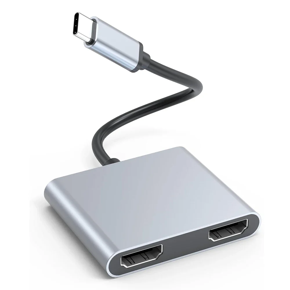 Usb c para duplo 4k hd display adaptador tipo c para hdmi-conversor compatível monitor estendido para hp lenovo thunderbolt3/4 portátil