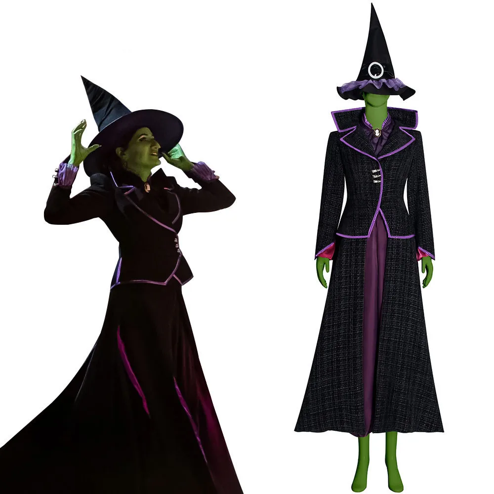 Agatha Harkness Cosplay Costume Witch Hat Robe and Dress Halloween Carnival