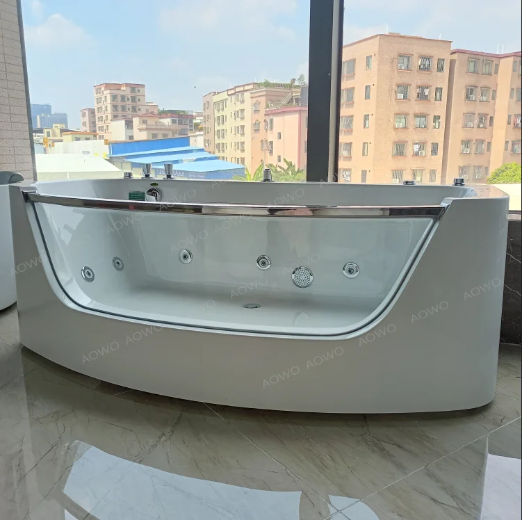 

Surfing Freestanding Bathtub Large Air Jet Bubble Whirlpool Tub Jacuzzis Acrylic Spa Bucket Massage Glass Vortex Bathtub