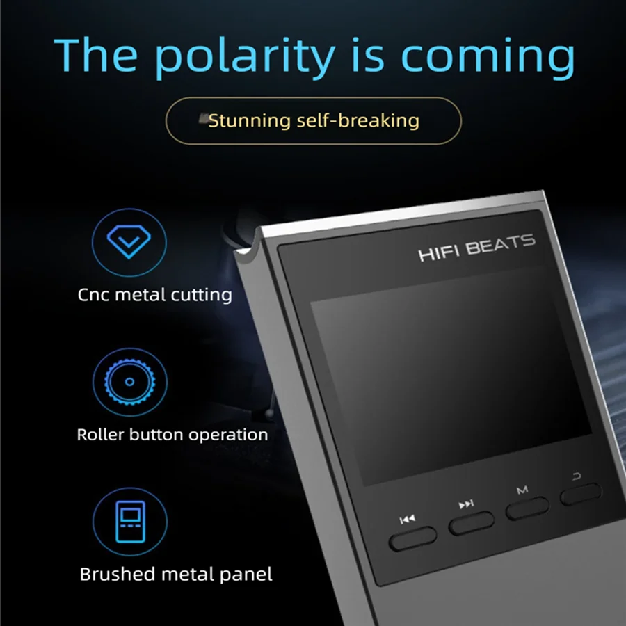 مشغل موسيقى MP3 بسعة 64 جيجابايت HIFI بدون فقدان، جسم من سبائك الألومنيوم، أدوات تحكم دوارة، مشغل MP4 1.8 بوصة مع بطارية 2000 مللي أمبير في الساعة وقت تشغيل طويل