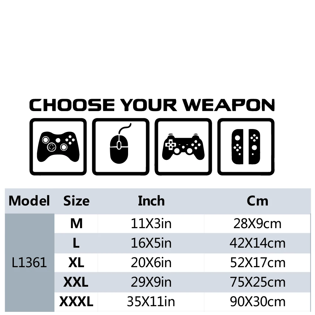 Video Game Decor Wall Decal Choose Your Weapon Game Controllers Gamer Wallpaper Sticker Bithday Gift For Boy