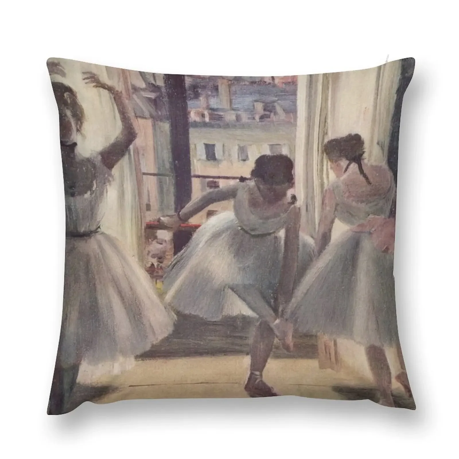 Edgar Degas French Impressionism Oil Painting Ballerinas Rehearsing Dancing Throw Pillow Couch Pillows luxury decor pillow