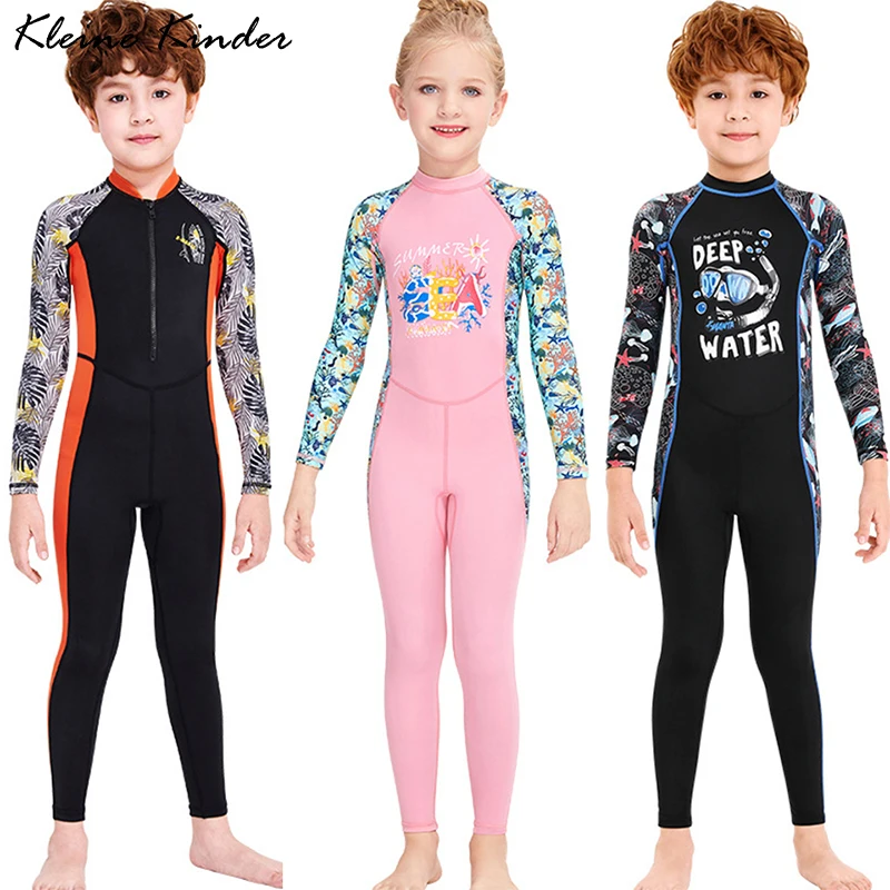 Kinder Sport Badmode Overalls Eendelig Jumpsuit Surfen Badpak Upf50 Lange Mouw Uv Badpak Voor Meisjes Jongens