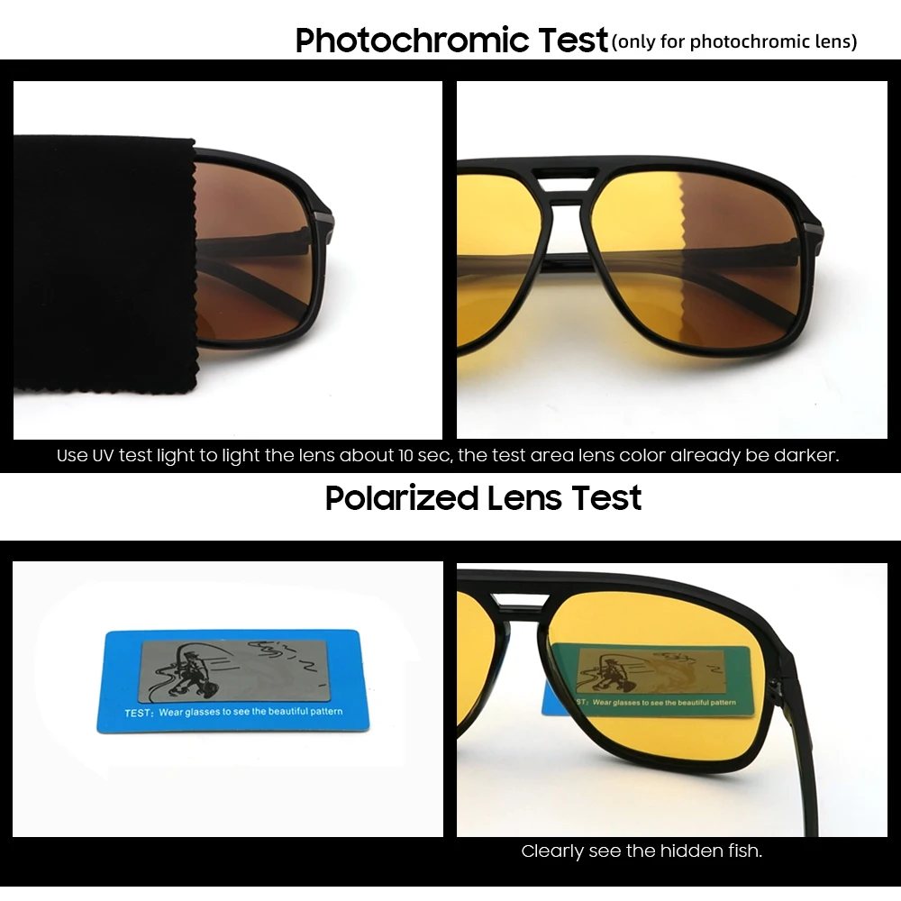 VIVIBEE Men Night Vision Sunglasses Photochromic Pilot 2026 Yellow Big Sun Glasses Oversized Aviation Polarized Women Goggles