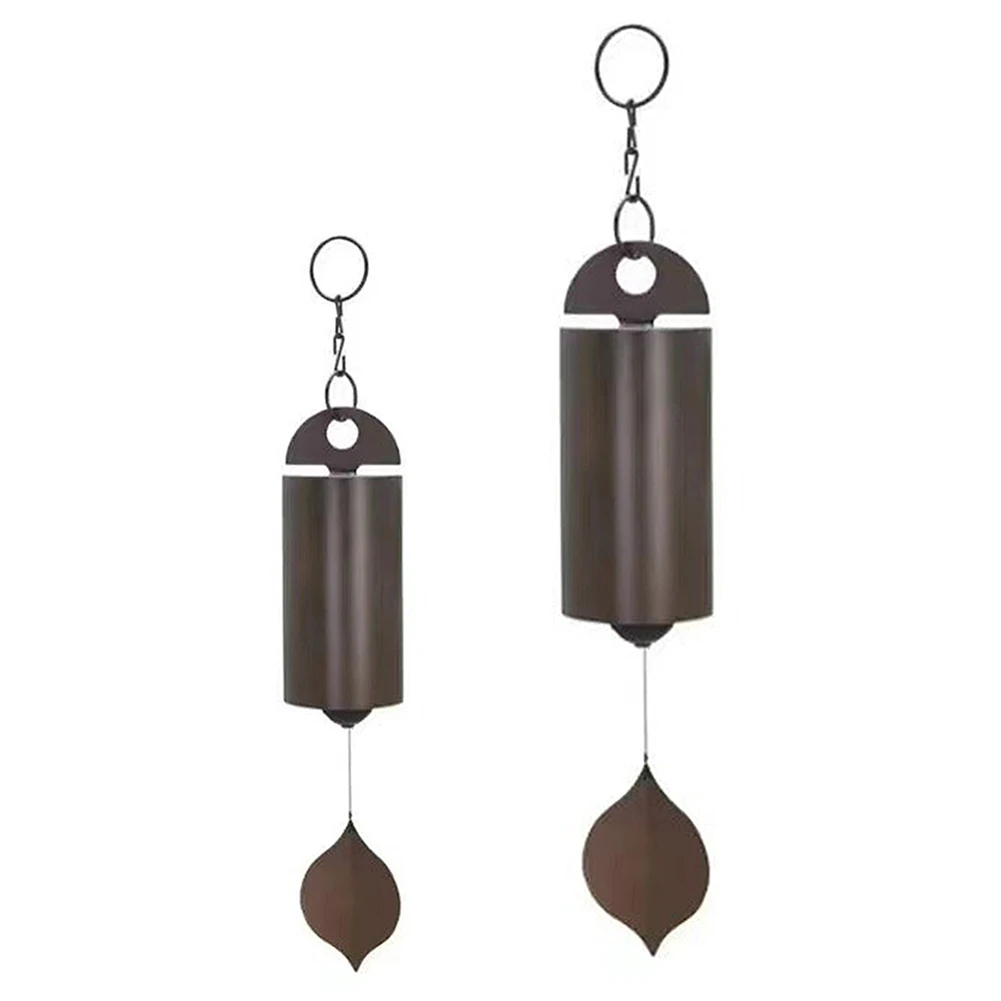 Copper Windchimes Retro Style Leaves Wind Chimes Deep Resonance Deep Tone Cylinder for Patio Yard Porch Garden Decor