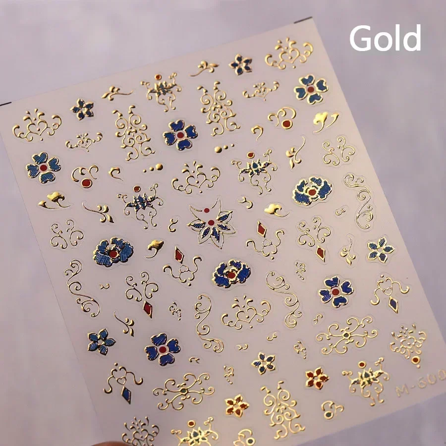 خمر اليابانية بوهو الأزهار الدانتيل 5D مسمار الفن ملصق البوهيمي نمط الساخن ختم الذاتي لاصق الديكور مانيكير صائق DIY بها بنفسك