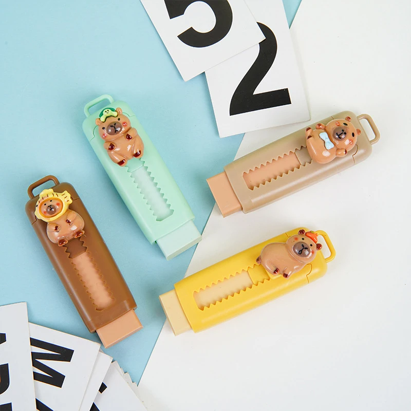 Kawaii Office Supplies School Items Gift For Kids Eraser Cute Capybara Eraser Funny Rubber