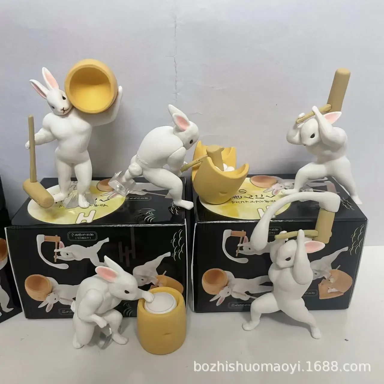 

Qualia Japan Muscle Mochi кролик капсульная игрушка милый лунный пирог кролик фигурка фестиваль середины осени Коллекционные классические игрушки подарок