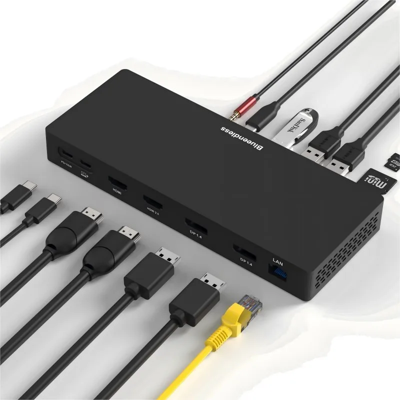 

Laptop Docking Station Monitor Hub Adapter Dock Ethernet