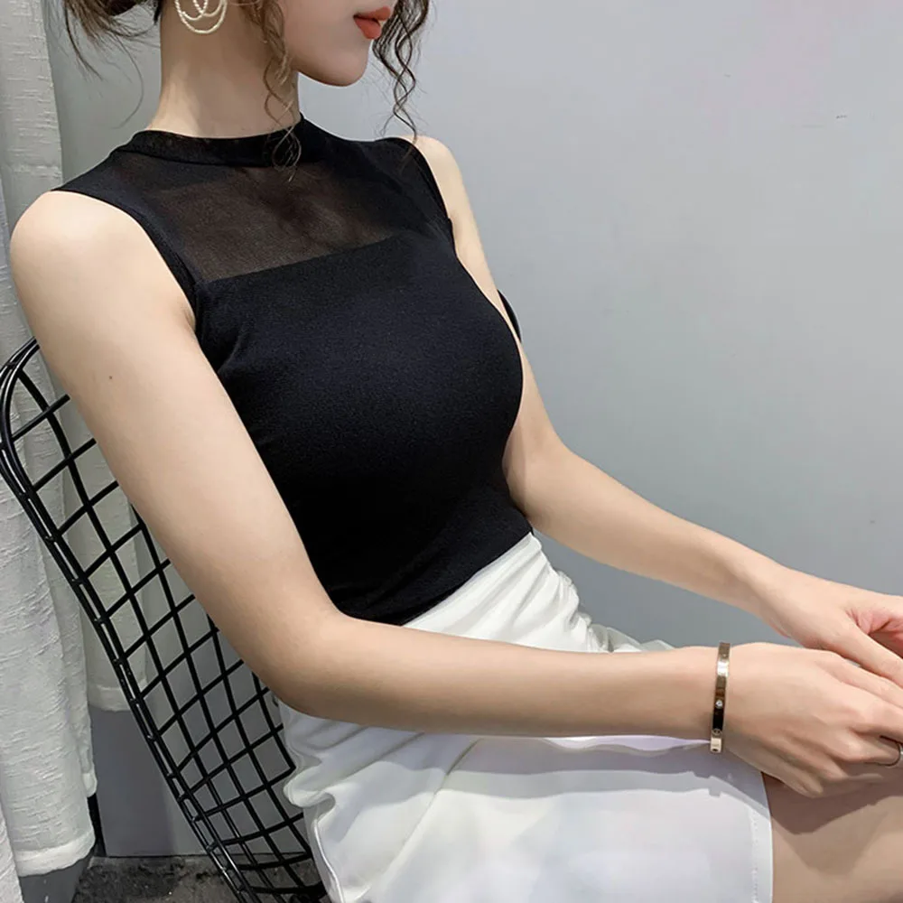 Sexy Tank Tops Women Sleeveless Vest Female Elasticity Solid Slim Pullover 2022 Summer Solid Bottoming