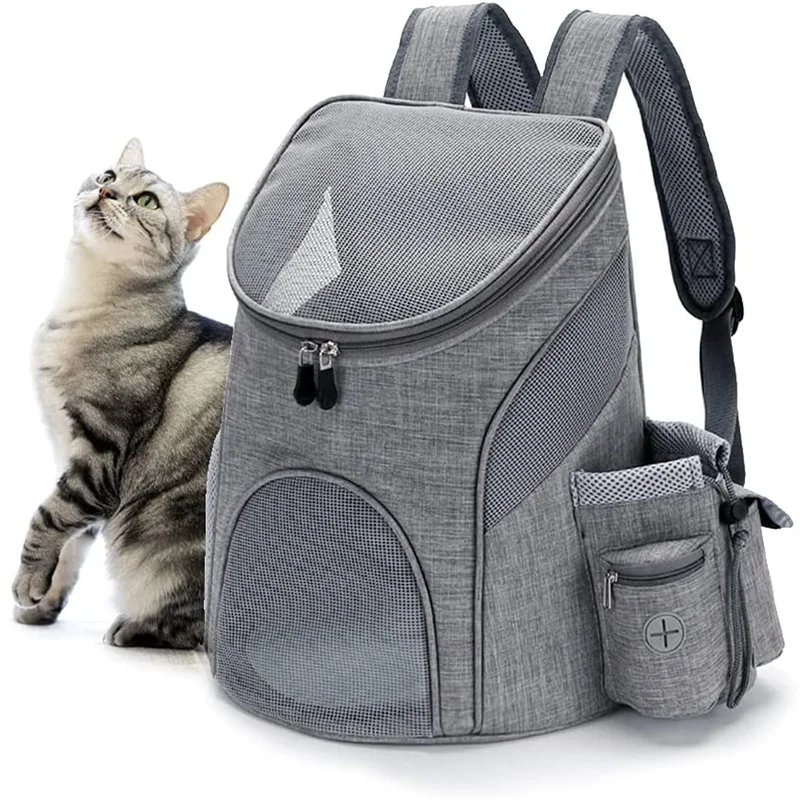 Bolsa portátil de malla transpirable para perro, mochila plegable de gran capacidad para gato, Transportín portátil de viaje al aire libre para mascotas