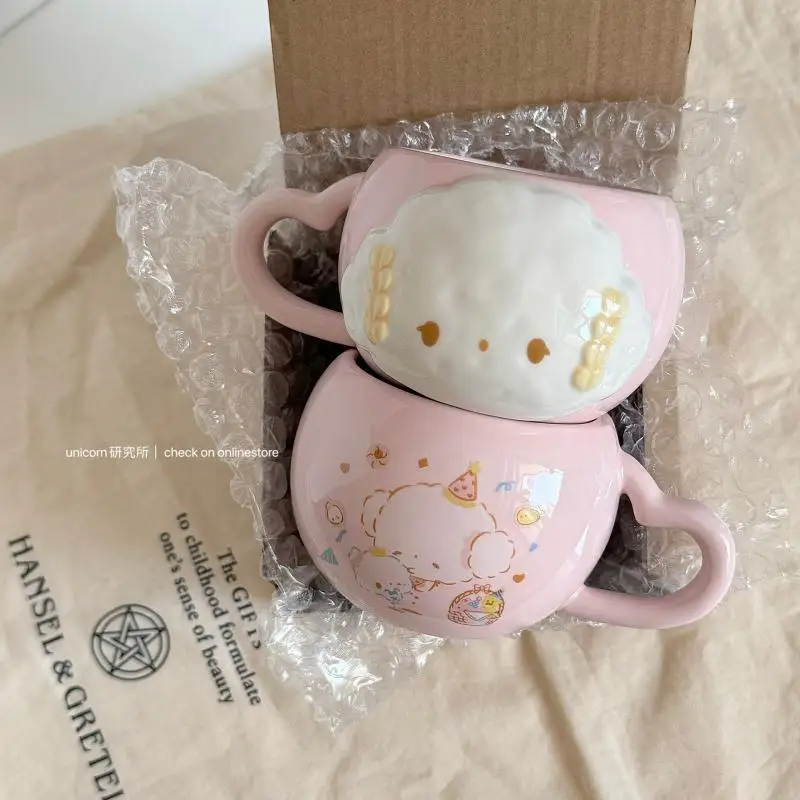 Original Sanrio Cogimyun Three-Dimensional Ceramic Mug Water Cup Milk Cup Afternoon Tea Cups Anime Action Figures Model Toys