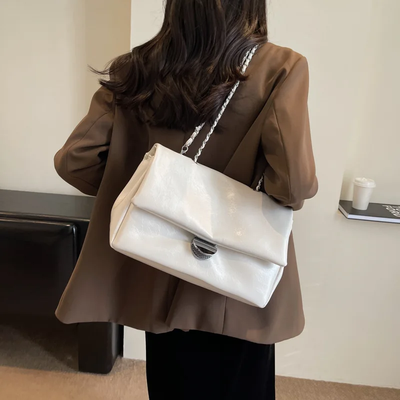 Tas Selempang Wanita Model Baru 2025, Gaya Vintage Kulit Asli Multi-fungsi, Tas Selempang Bahu Wanita