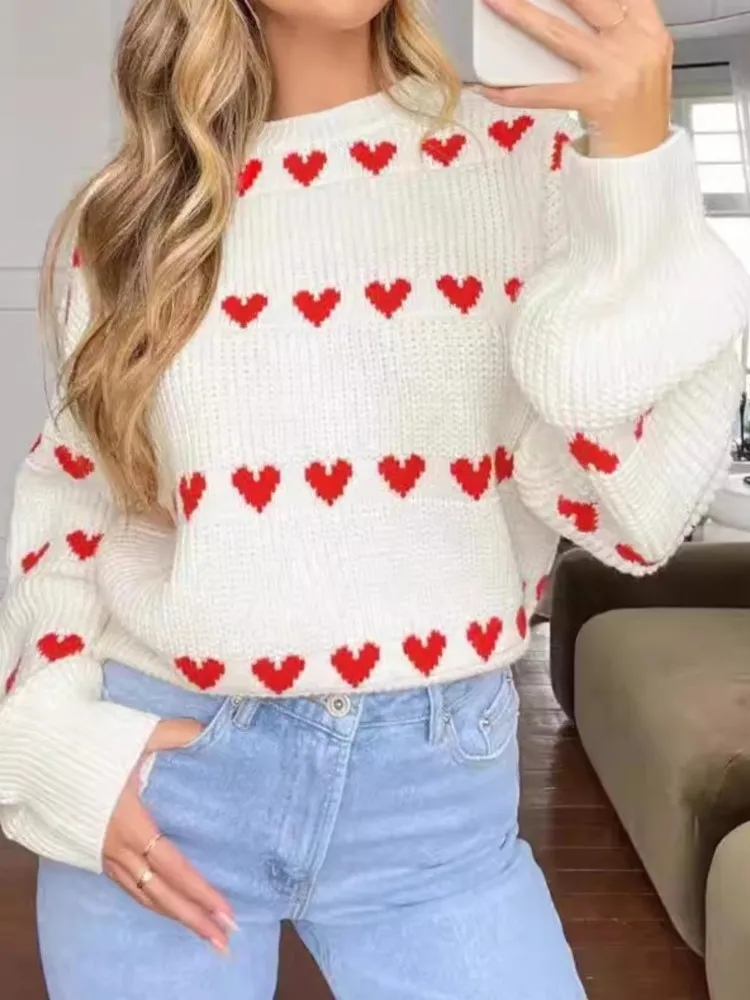 

Casual Knit Sweater Top Lady Fashion Long Sleeve O Neck Pullover Sweaters Tops For Women Holiday Womens Clothing Autumn Winter