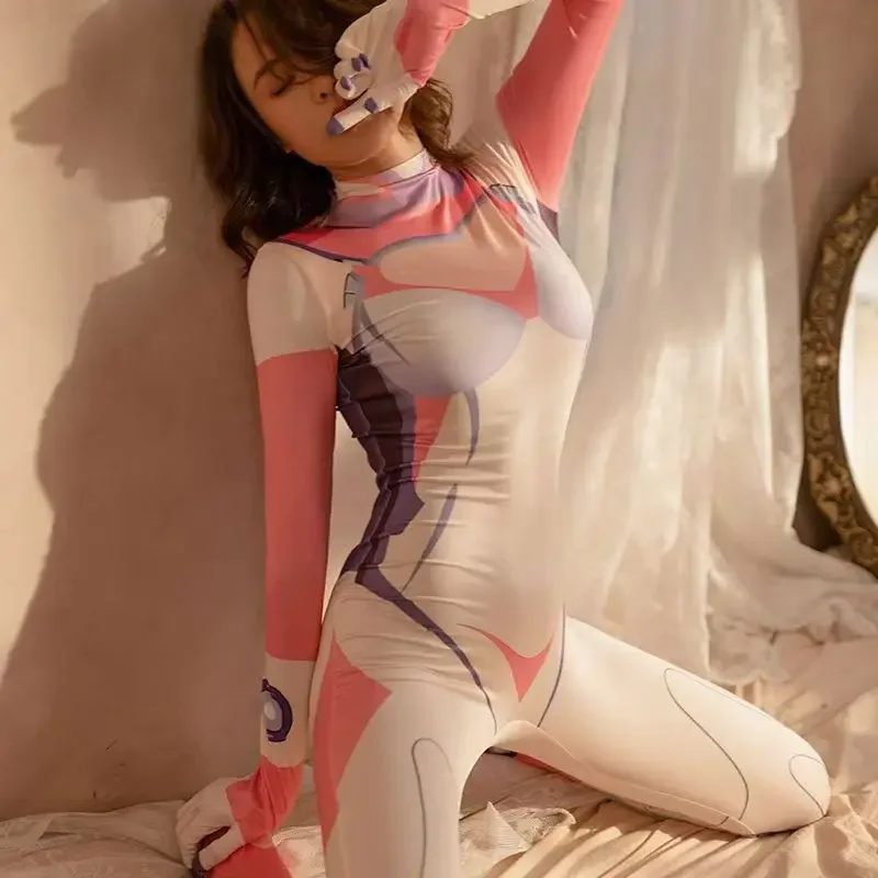 2026 Japanese Anime Asuka Langley Soryu Ayanami Cosplay Costume Test Jumpsuits Zentai Suit Bodysuit For Halloween view 3