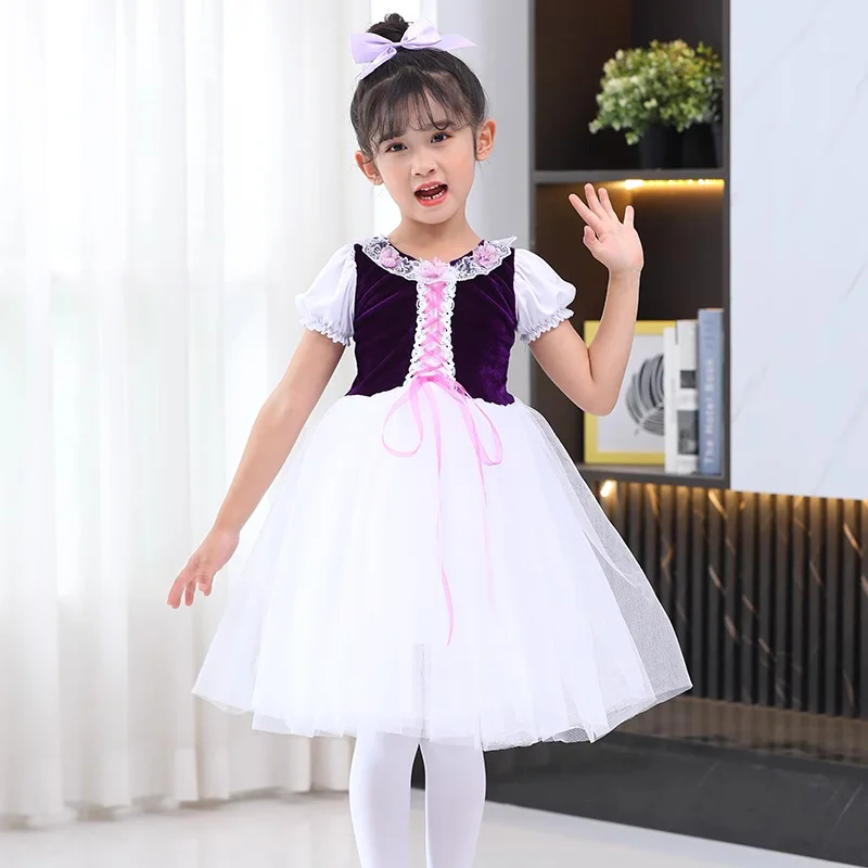

Dance Costume Girls Lyrical Contemporary Freestyle Modern Dance Dress Girls Children Kids Stage Wear Festival Celebration