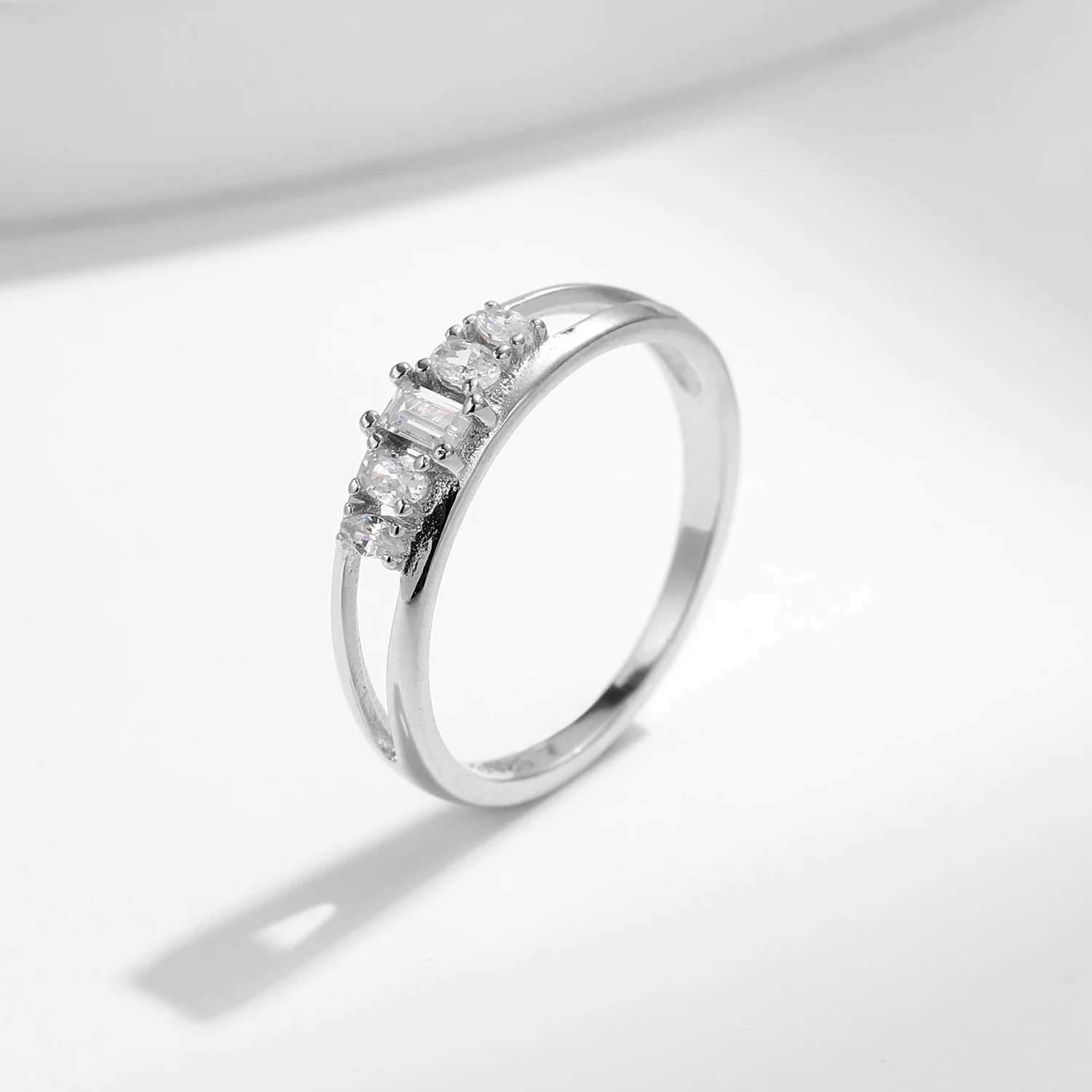 MODIAN Double Layer Lines CZ Ring Pure 925 Sterling Silver Fashion Party Zircon Female Finger Ring For Women Fine Jewelry