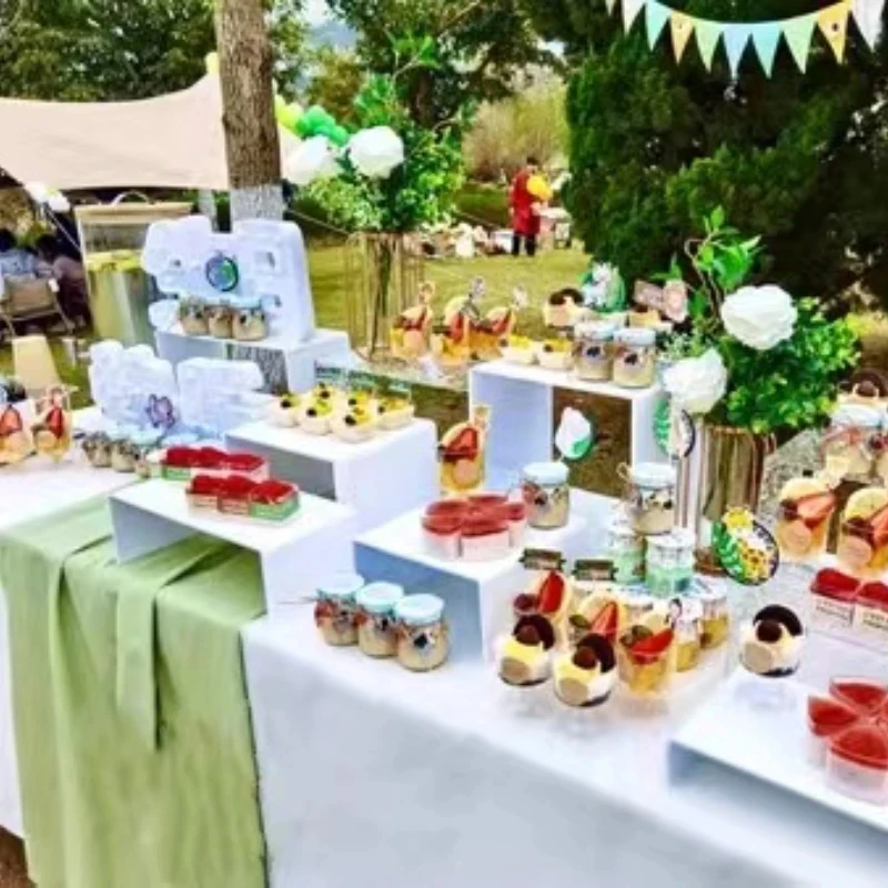 11pcs Acrylic U-shape Dessert Table Stand Cookie Favors Cupcake Candy Display Rack Buffet Holder Tea Break Bread Fruit Shelf