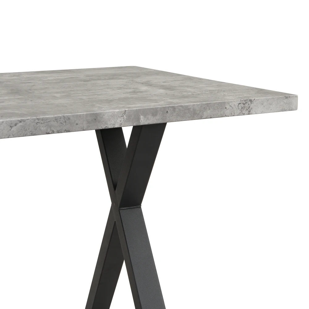 Esstisch, gekreuztes Design, rechteckiger Esstisch, Couchtisch, moderner, einfacher Esstisch aus Schmiedeeisen, 140 x 80 x 76 cm – Detail 20